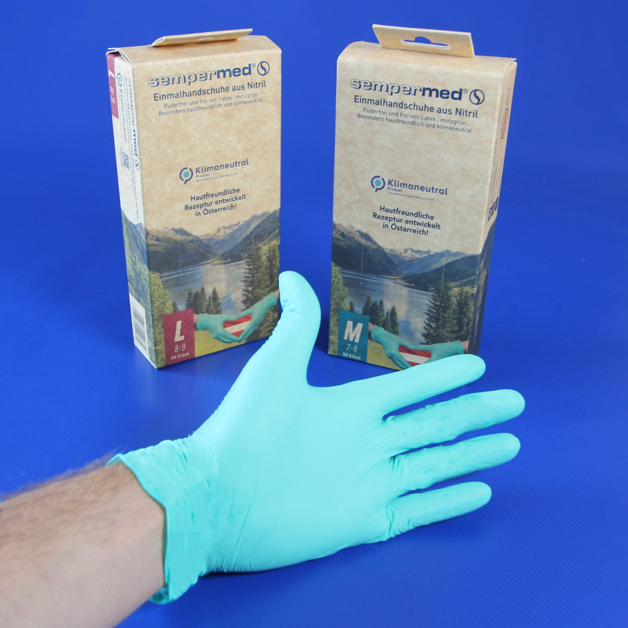 Nitril-Handschuhe ungepudert |SEMPERMED 50er Box (0.06 mm)